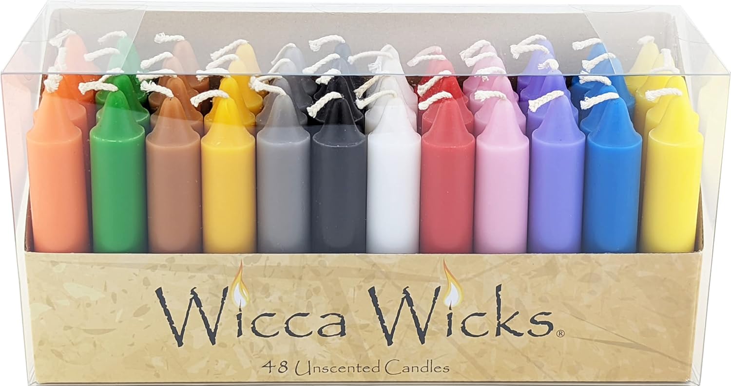 48 Pack Colored Taper Candles