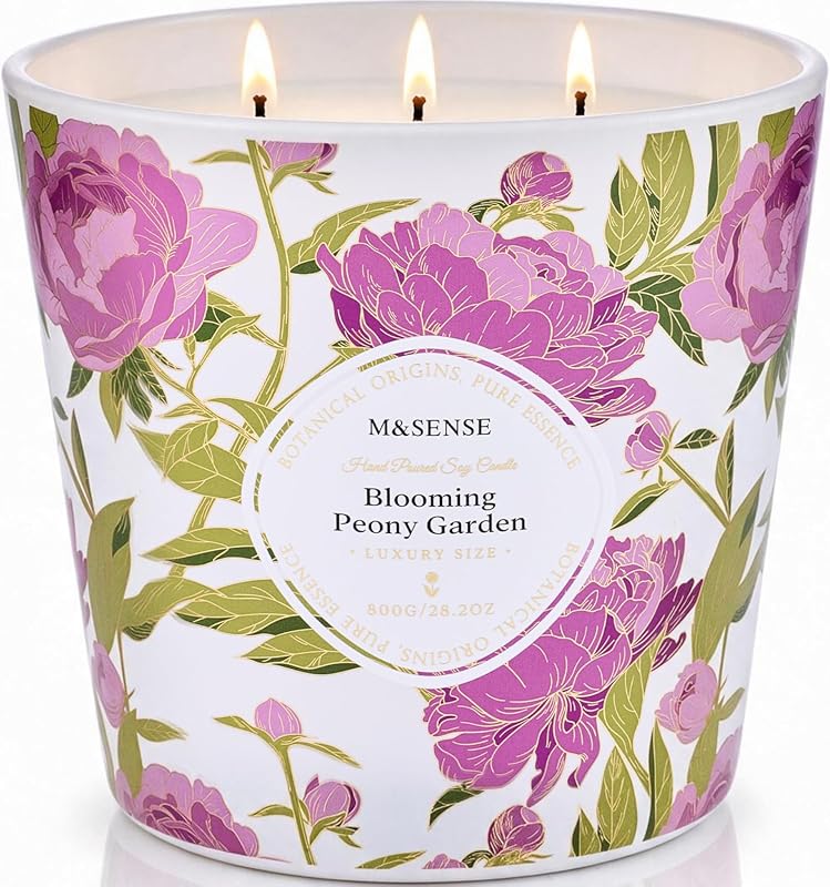 M&SENSE Peony Garden Large Scented Soy Wax Candle